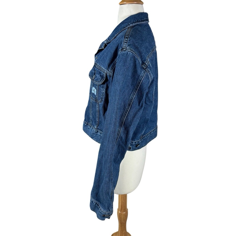 Vtg Jean Jacket Cropped Calvin Klein Denim 90s Y2K Rory Lorelai Gilmore Girls - Picture 3 of 13